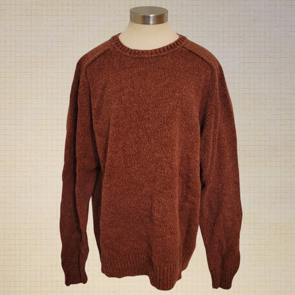 Earth Tone Cotton Woven Sweater Croft and Barrow Women XL Crewneck Pullover 90s